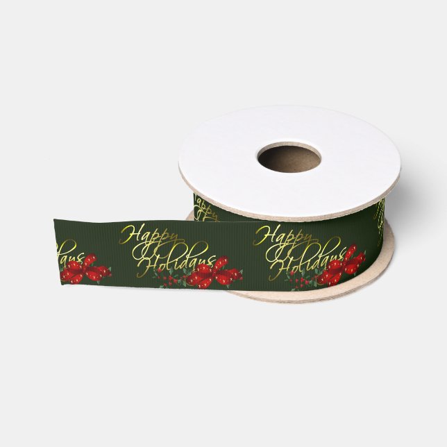 Happy Holidays Weihnachten Ripsband (Spule)