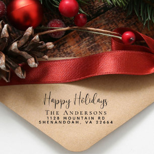 Happy Holidays Weihnachten Rücksendeadresse Permastempel