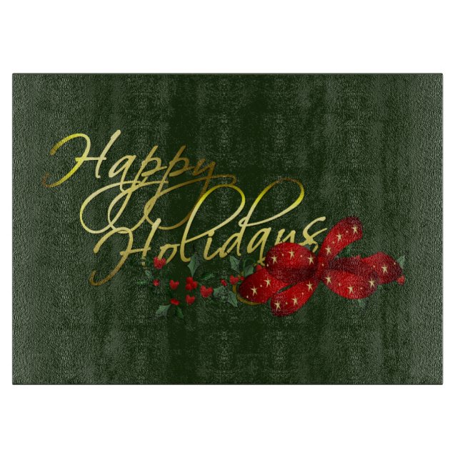 Happy Holidays Weihnachten Schneidebrett (Vorderseite)