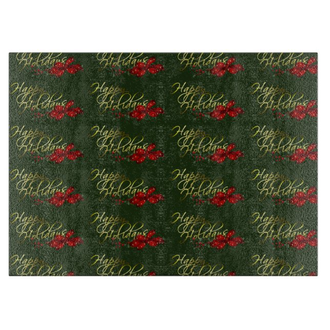 Happy Holidays Weihnachten Schneidebrett (Vorderseite)