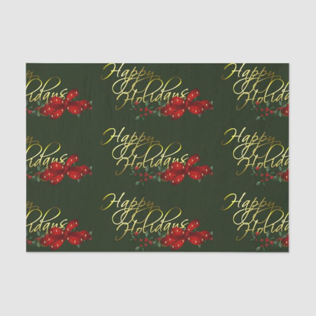 Happy Holidays Weihnachten Seidenpapier (Vorderseite)