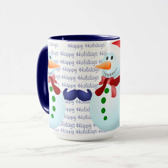 Happy Holidays Weihnachten Tasse (Vorderseite Links)