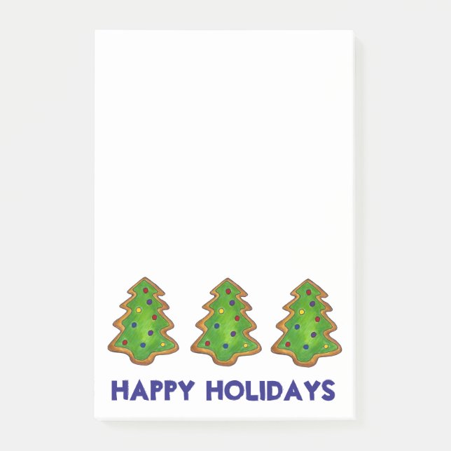 Happy Holidays Weihnachten Weihnachten Bäume Cooki Post-it Klebezettel (Vorderseite)