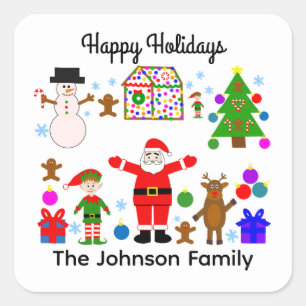 Happy Holidays Weihnachts-Ansammlung #1 Stickers