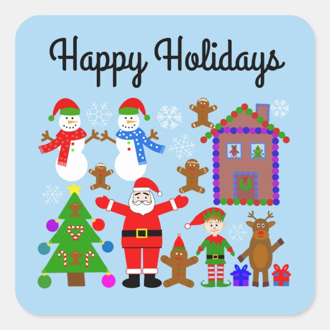 Happy Holidays Weihnachts-Ansammlung #2-2 Stickers (Vorderseite)