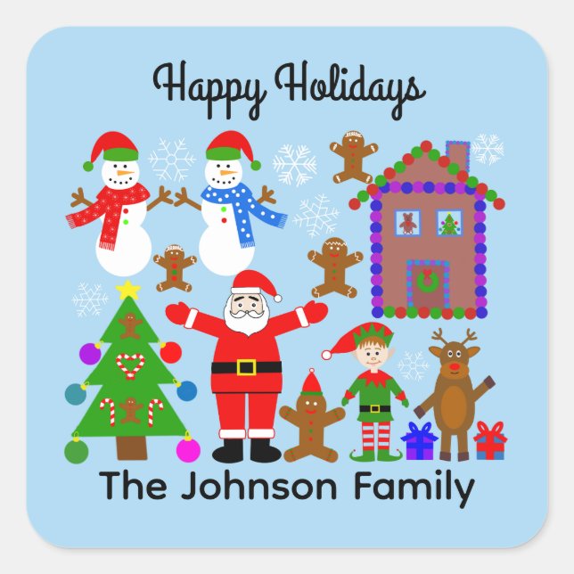 Happy Holidays Weihnachts-Ansammlung #2 Stickers (Vorderseite)