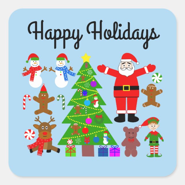 Happy Holidays Weihnachts Ansammlung #3-2 Stickers (Vorderseite)