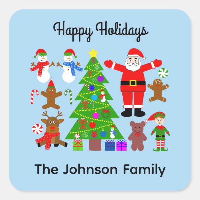 Happy Holidays Weihnachts-Ansammlung #3 Stickers (Vorderseite)