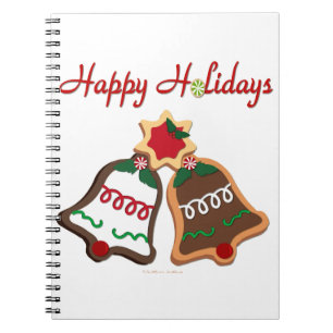 Happy Holidays Weihnachts Cookie Bells Notizblock
