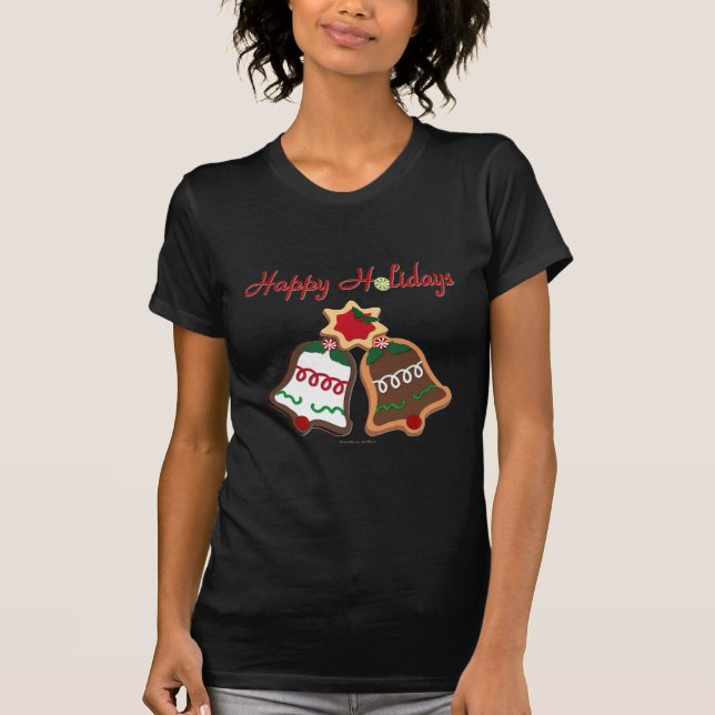 Happy Holidays Weihnachts Cookie Bells T-Shirt (Vorderseite)