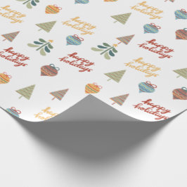 Happy Holidays Weihnachts Illustrationen Geschenkpapier