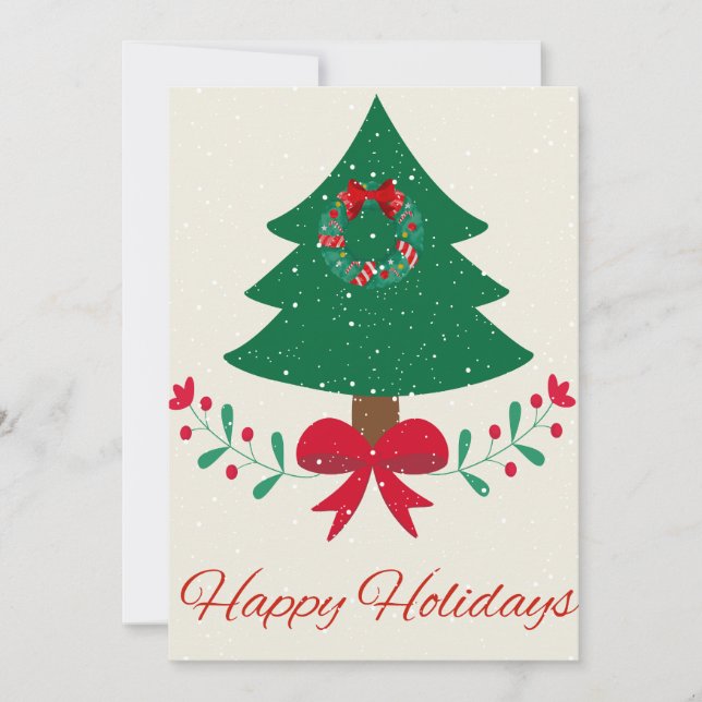 Happy Holidays Weihnachtsbaum Feiertagskarte (Vorderseite)
