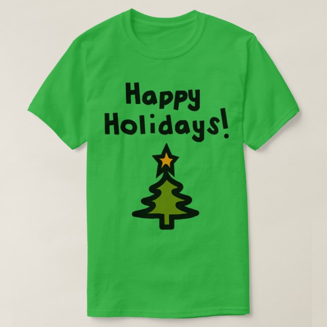 Happy Holidays Weihnachtsbaum T-Shirt (Design vorne)