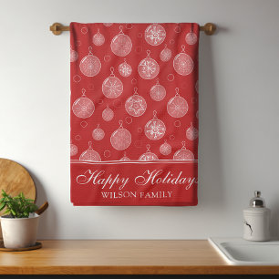 Happy Holidays Weihnachtsdekorationen Personalisie Geschirrtuch