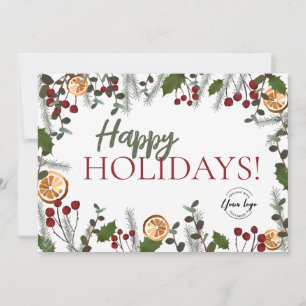 Happy Holidays Weihnachtsfolien Ihr Logo Rustikal Feiertagskarte