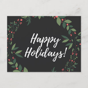 Happy Holidays Weihnachtskranz Feiertagspostkarte