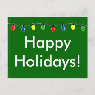 Happy Holidays Weihnachtsleuchten Postkarten