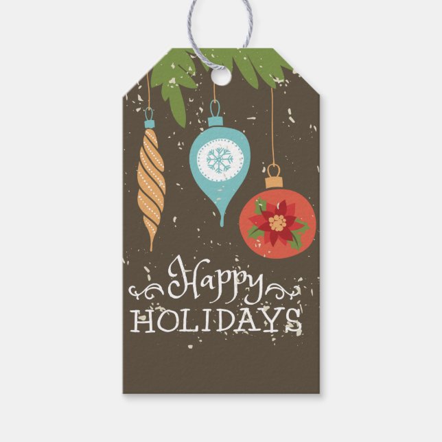 Happy Holidays Weihnachtsschmuck Dekorative Geschenkanhänger (Vorderseite)