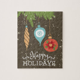 Happy Holidays Weihnachtsschmuck Dekorative Puzzle