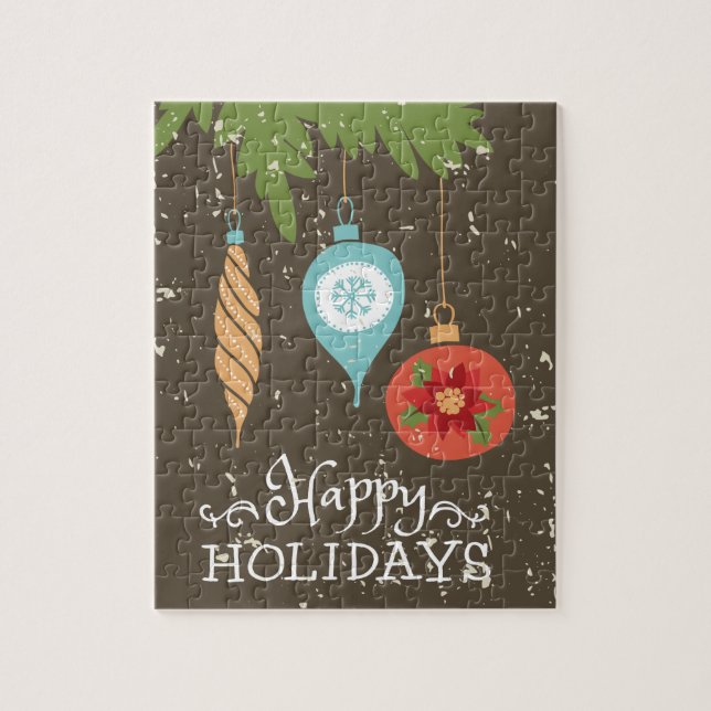Happy Holidays Weihnachtsschmuck Dekorative Puzzle (Vertikal)