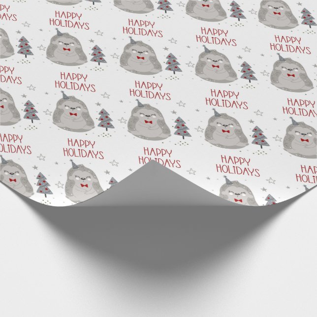 Happy Holidays Weihnachtswrapping Paper Geschenkpapier (Ecke)