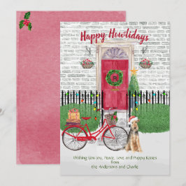 Happy Holidays Welsh Terrier Bicycle Red Door