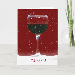 Happy Holidays Wine Christmas Card Feiertagskarte