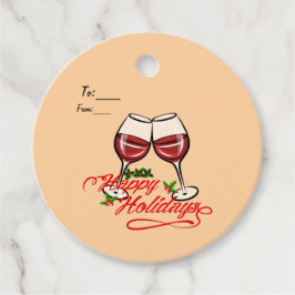 Happy Holidays Wine Geschenkanhänger