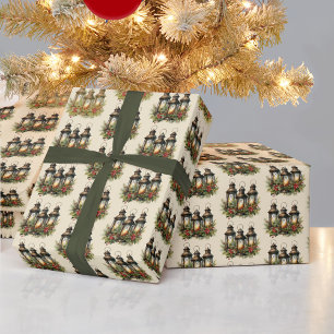 Happy Holidays Winter Lanterns Geschenkpapier
