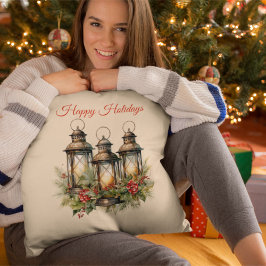 Happy Holidays Winter Lanterns Kissen