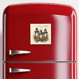Happy Holidays Winter Lanterns Magnet