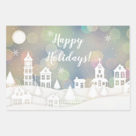 Happy Holidays Winter Wonderland Geschenkpapier Set