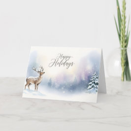 Happy Holidays Winter Woodland Greeting Karte