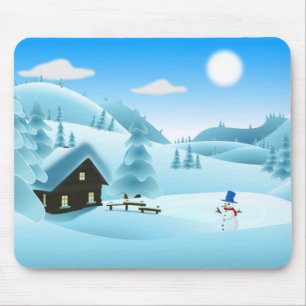 "HAPPY HOLIDAYS" WINTERLANDSCHAFT MOUSEPAD