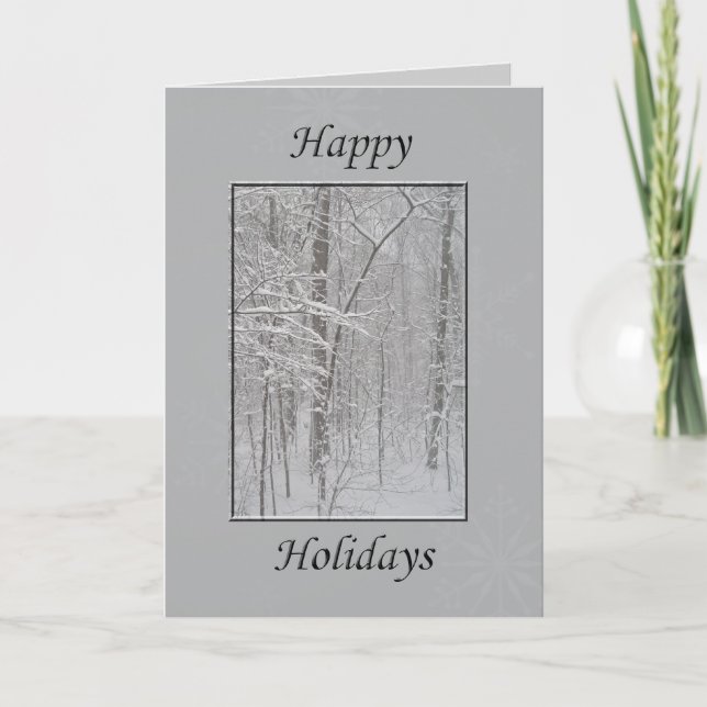 Happy Holidays Winterschnee Feiertagskarte (Vorderseite)