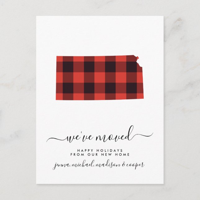 Happy Holidays | Wir haben uns bewegt | Kansas Postkarte (Vorderseite)