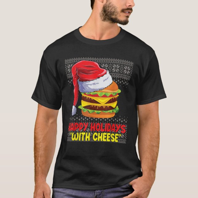 Happy Holidays with Cheese funny Christmas cheeseb T-Shirt (Vorderseite)