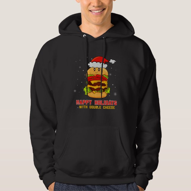 Happy Holidays With Double Cheese Christmas Cheese Hoodie (Vorderseite)