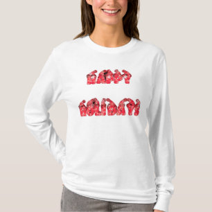 Happy Holidays Women Zuhause zu Weihnachten T-Shirt