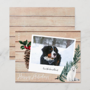 Happy Holidays Wood, Dog & Instant Foto