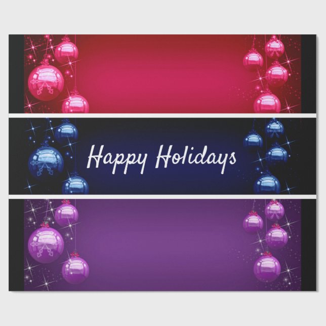 Happy Holidays Wrapping Paper Geschenkpapier (Flach)