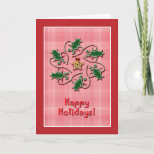 Happy Holidays Wreath Card Feiertagskarte