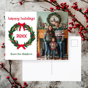 Happy Holidays Wreath Year CUSTOM FOTO Weihnachten