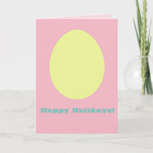 Happy Holidays Yellow Egg Grußkarte Feiertagskarte