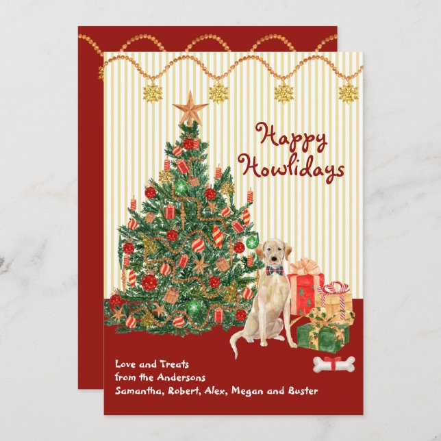Happy Holidays Yellow Labrador Retriever Tree (Vorne/Hinten)