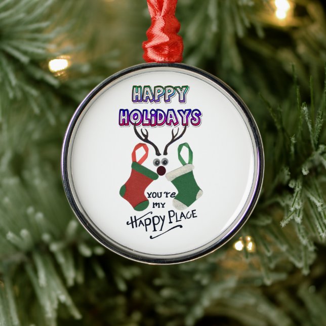 Happy Holidays You are my Happy Place Christmas St Ornament Aus Metall (Baum)
