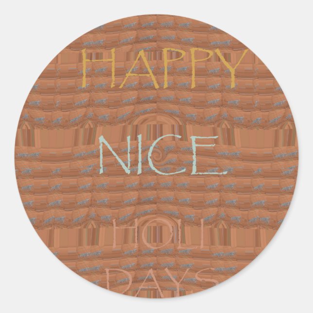 Happy Holidays Zebra Kunstdruckerei Runder Aufkleber (Vorderseite)