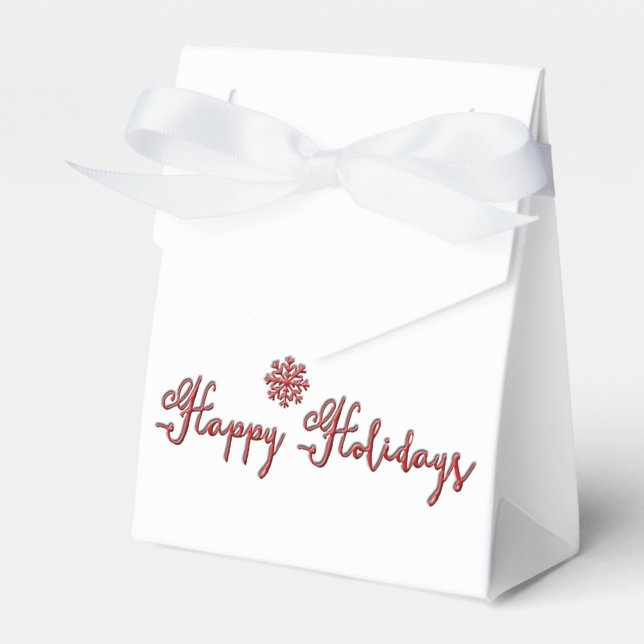 Happy Holidays-Zent mit Ribbon-Bevorzugung Box Geschenkschachtel (Vorderseite)