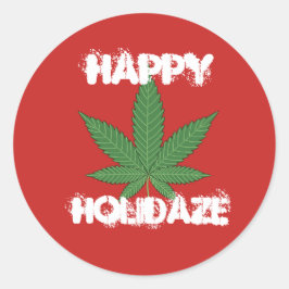 Happy Holidaze Personalisiert Runder Aufkleber