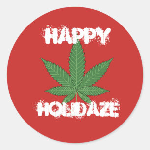 Happy Holidaze Personalisiert Runder Aufkleber